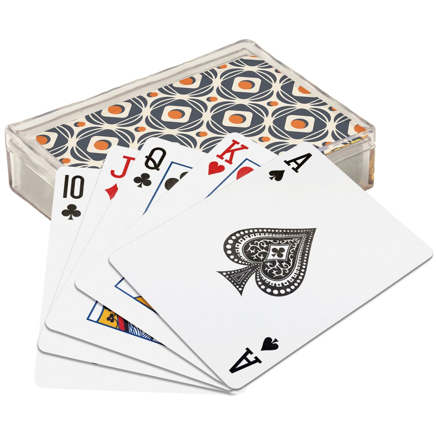 Retro Tile Playing Cards | Vintage Pattern Deck with Acrylic Case