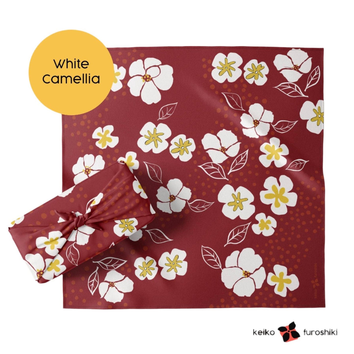 Reusable Fabric Gift Wrap Furoshiki | Japanese Floral Eco Recycled Fabric Tie Wrapping for Presents