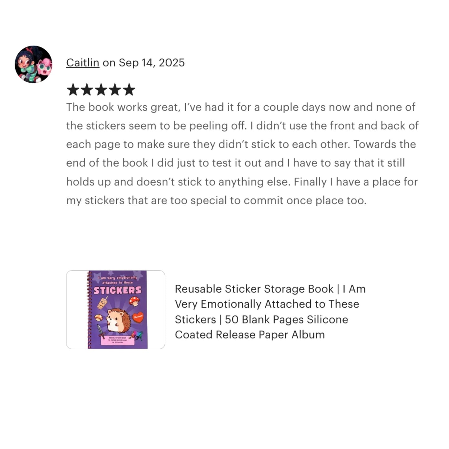 Reusable Sticker Storage Book | I Am Very Emotionally Attached to These Stickers | 50 Blank Pages Silicone Coated Release Paper Album