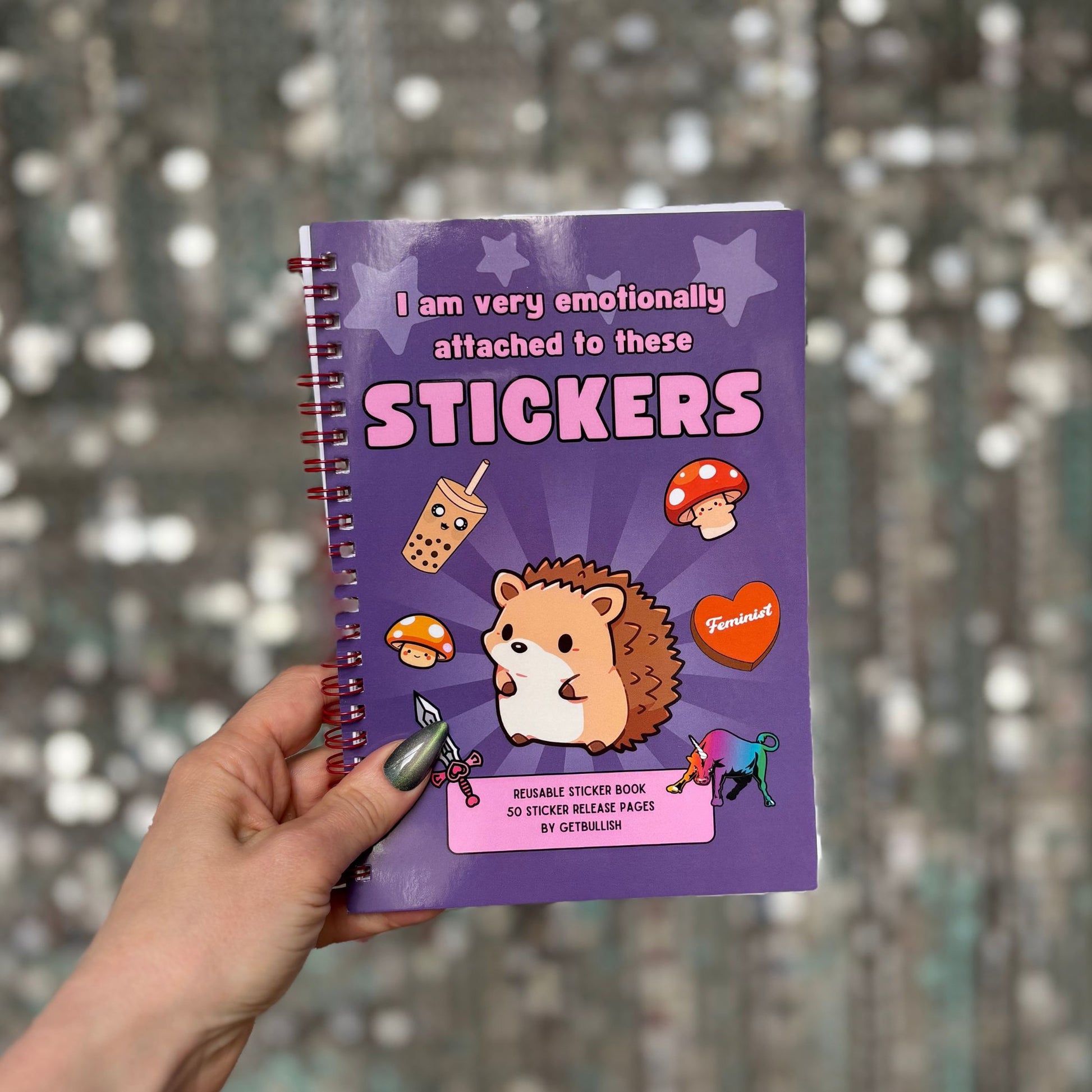 Reusable Sticker Storage Book | I Am Very Emotionally Attached to These Stickers | 50 Blank Pages Silicone Coated Release Paper Album