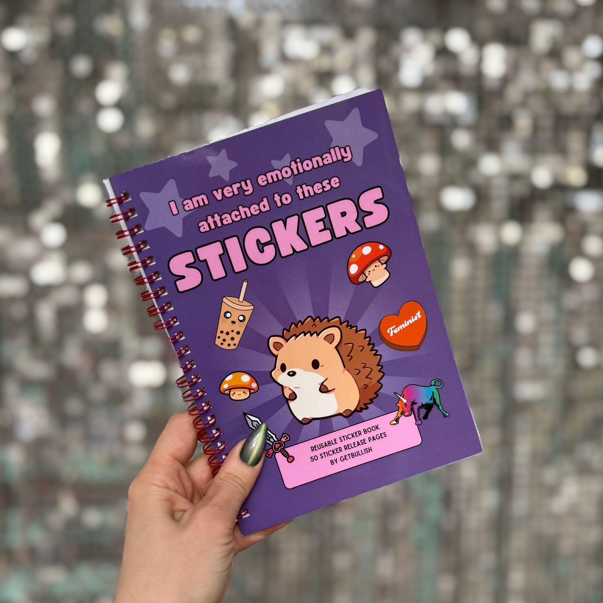 Reusable Sticker Storage Book | I Am Very Emotionally Attached to These Stickers | 50 Blank Pages Silicone Coated Release Paper Album