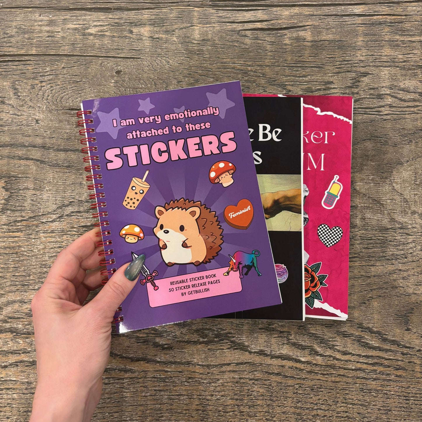 Reusable Sticker Storage Book | I Am Very Emotionally Attached to These Stickers | 50 Blank Pages Silicone Coated Release Paper Album