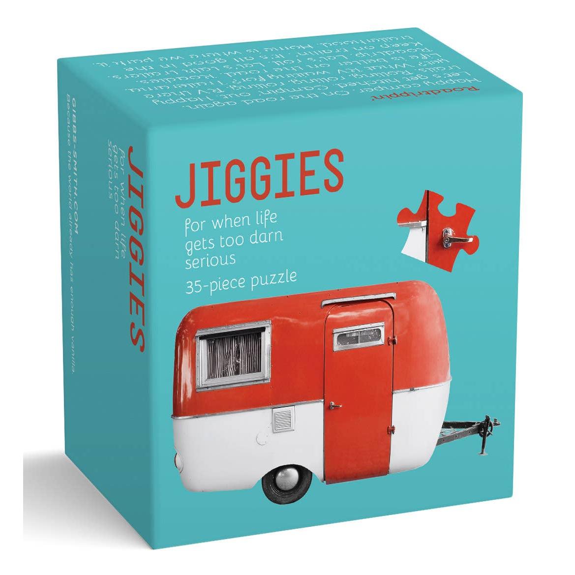 Roadtrippin' Camper Van Jiggie Puzzle | Trailer Easy Jigsaw Puzzle in Gift Box | Stocking Stuffer Mini Puzzle | 35 Pieces
