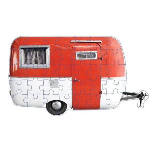 Roadtrippin' Camper Van Jiggie Puzzle | Trailer Easy Jigsaw Puzzle in Gift Box | Stocking Stuffer Mini Puzzle | 35 Pieces