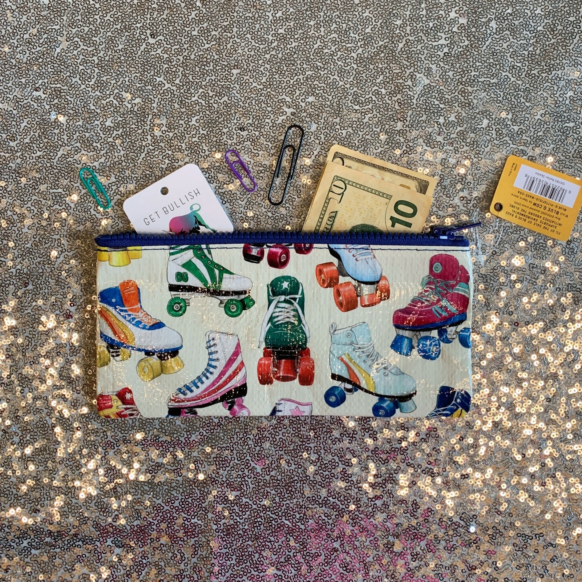 Roller Skates Pencil Case | 4.25" x 8.5" | BlueQ at GetBullish