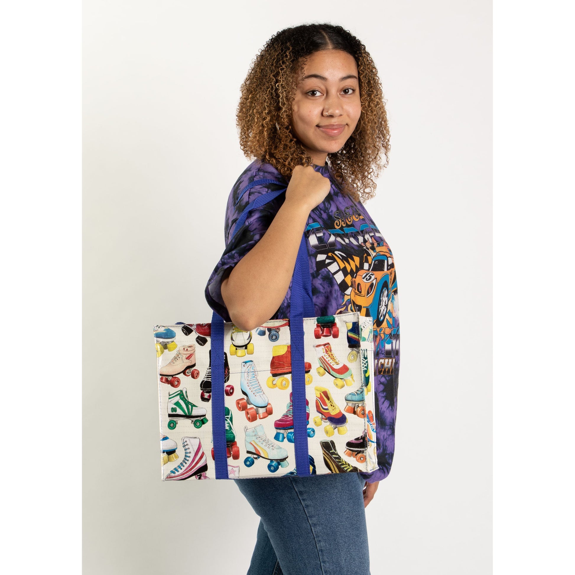 Roller Skates Shoulder Tote Bag | 15" x 11" | BlueQ at GetBullish