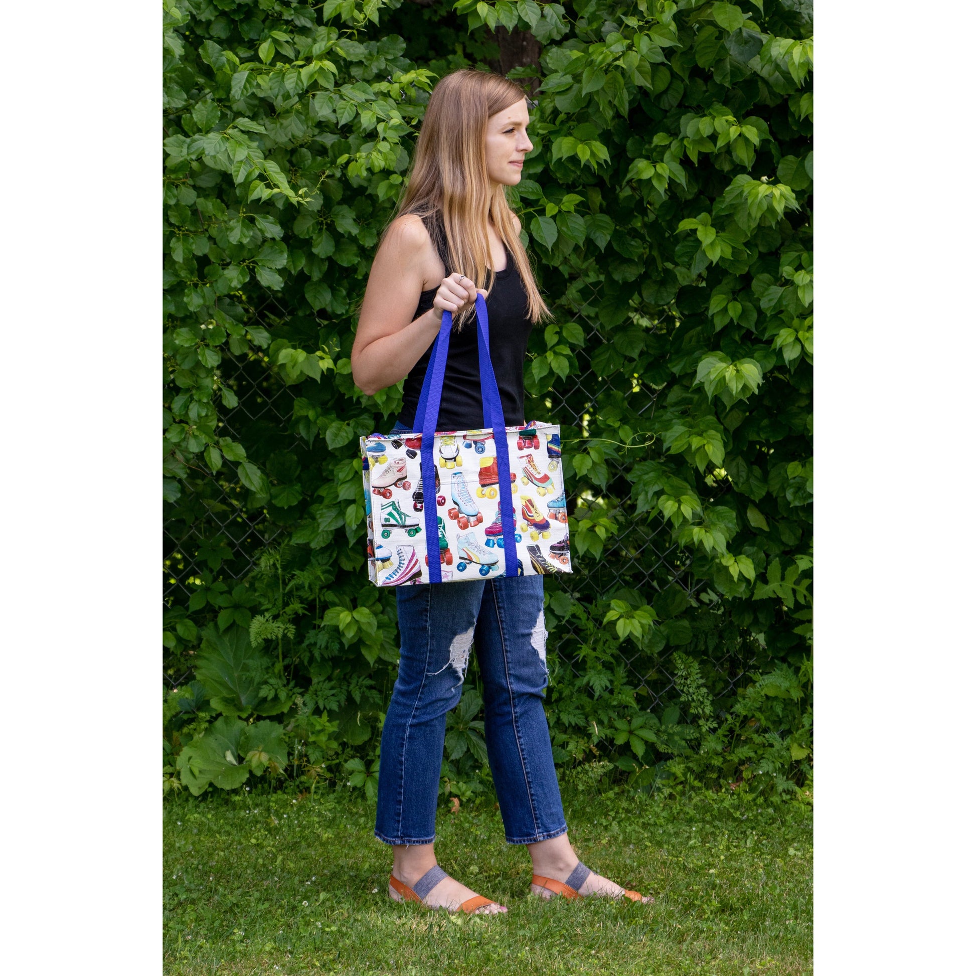 Roller Skates Shoulder Tote Bag | 15" x 11" | BlueQ at GetBullish