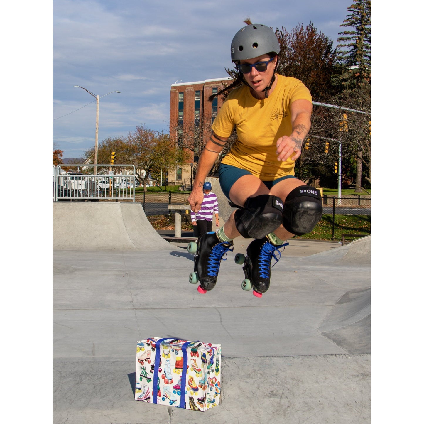 Roller Skates Shoulder Tote Bag | 15" x 11" | BlueQ at GetBullish