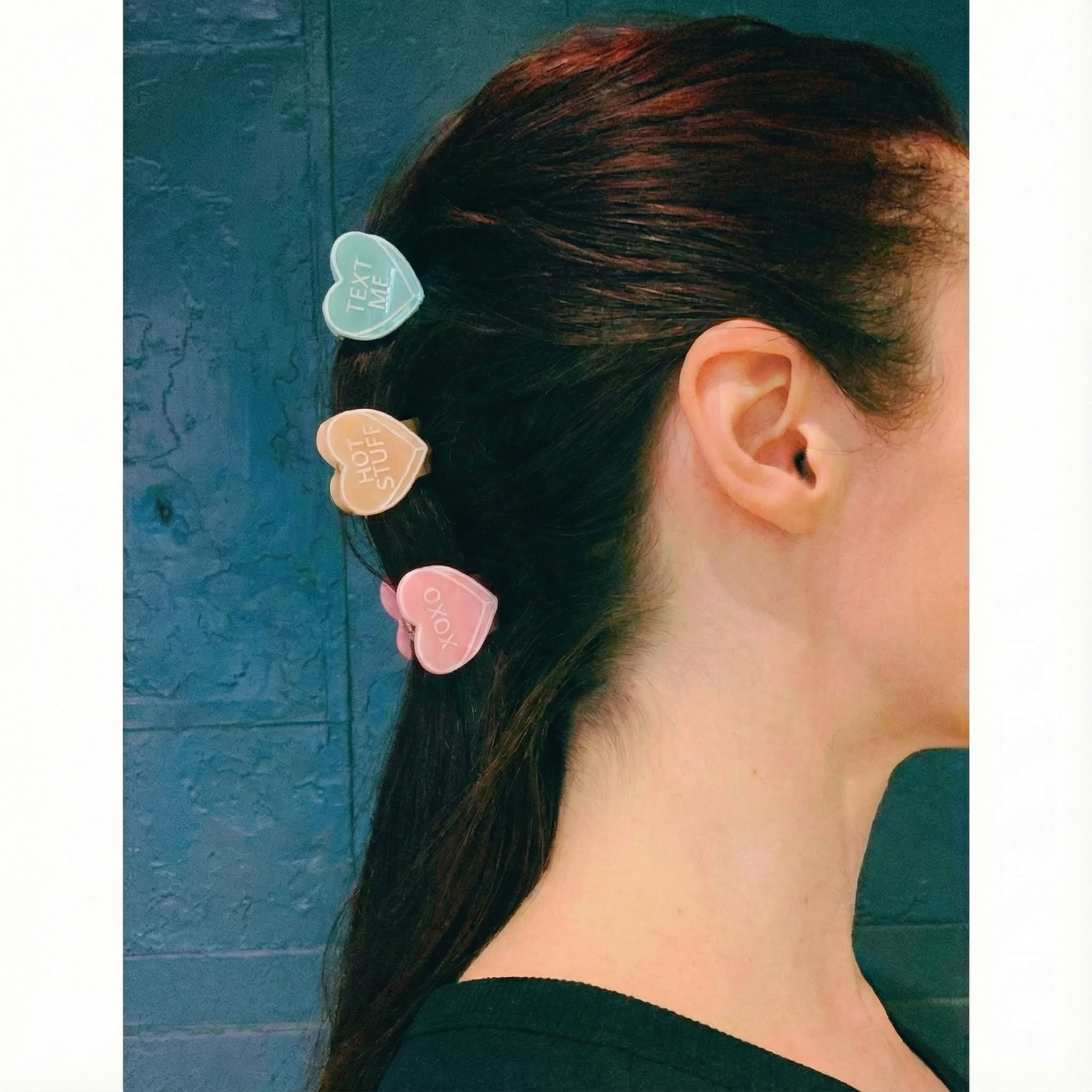 Romantic Set of 3 Mini Heart Claws in Heart Shaped Gift Box