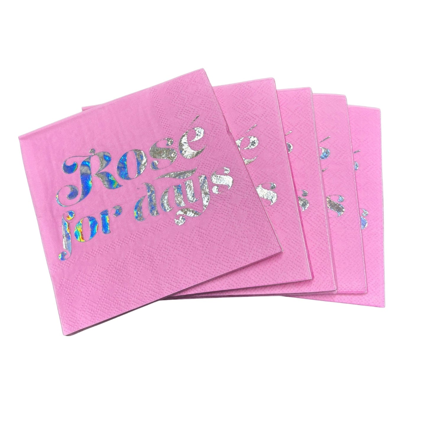 Rose For Days Foil Party/Beverage/Cocktail Napkins | 9.75" square