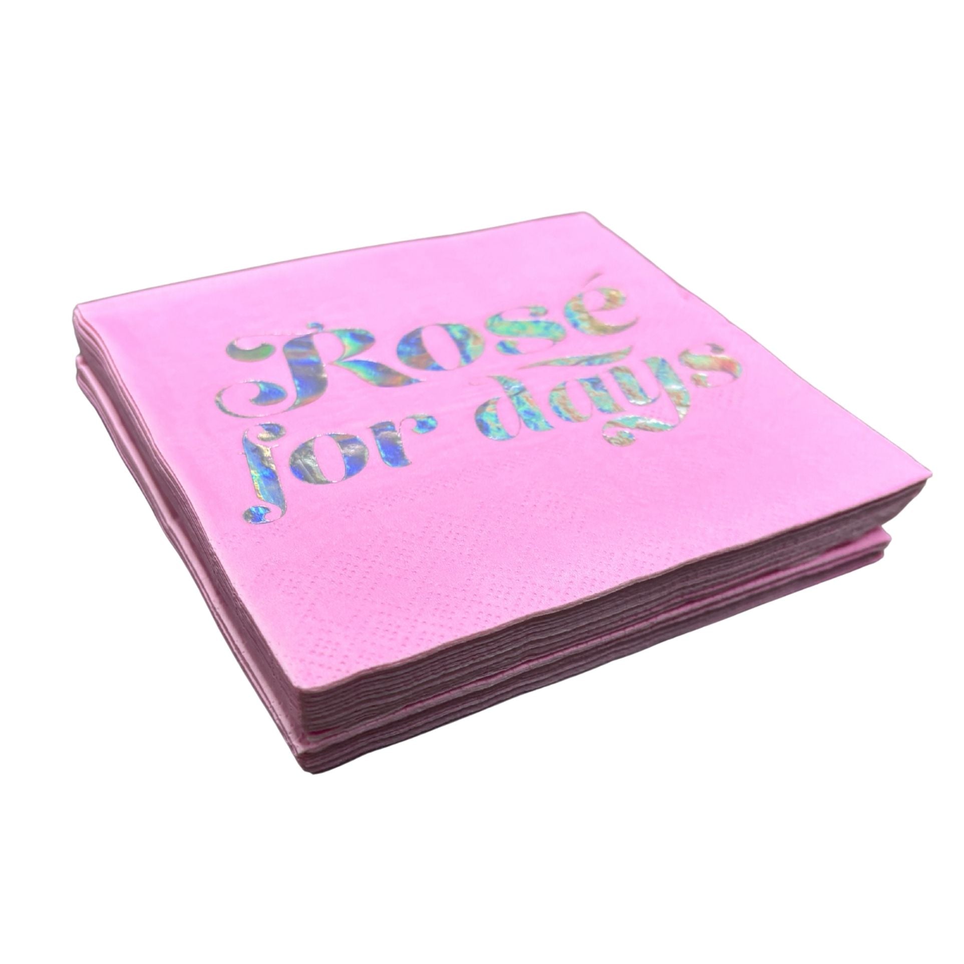 Rose For Days Foil Party/Beverage/Cocktail Napkins | 9.75" square