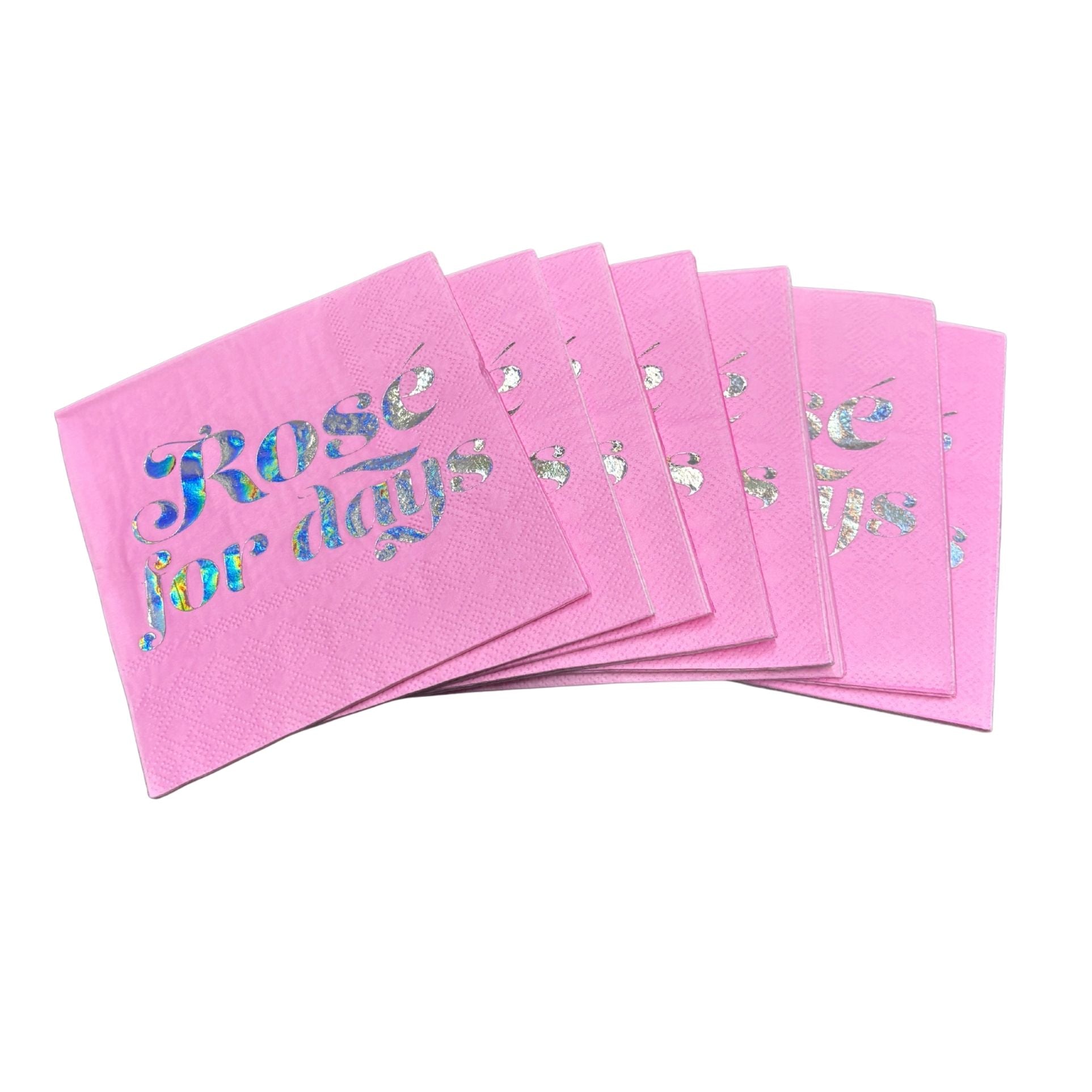 Rose For Days Foil Party/Beverage/Cocktail Napkins | 9.75" square