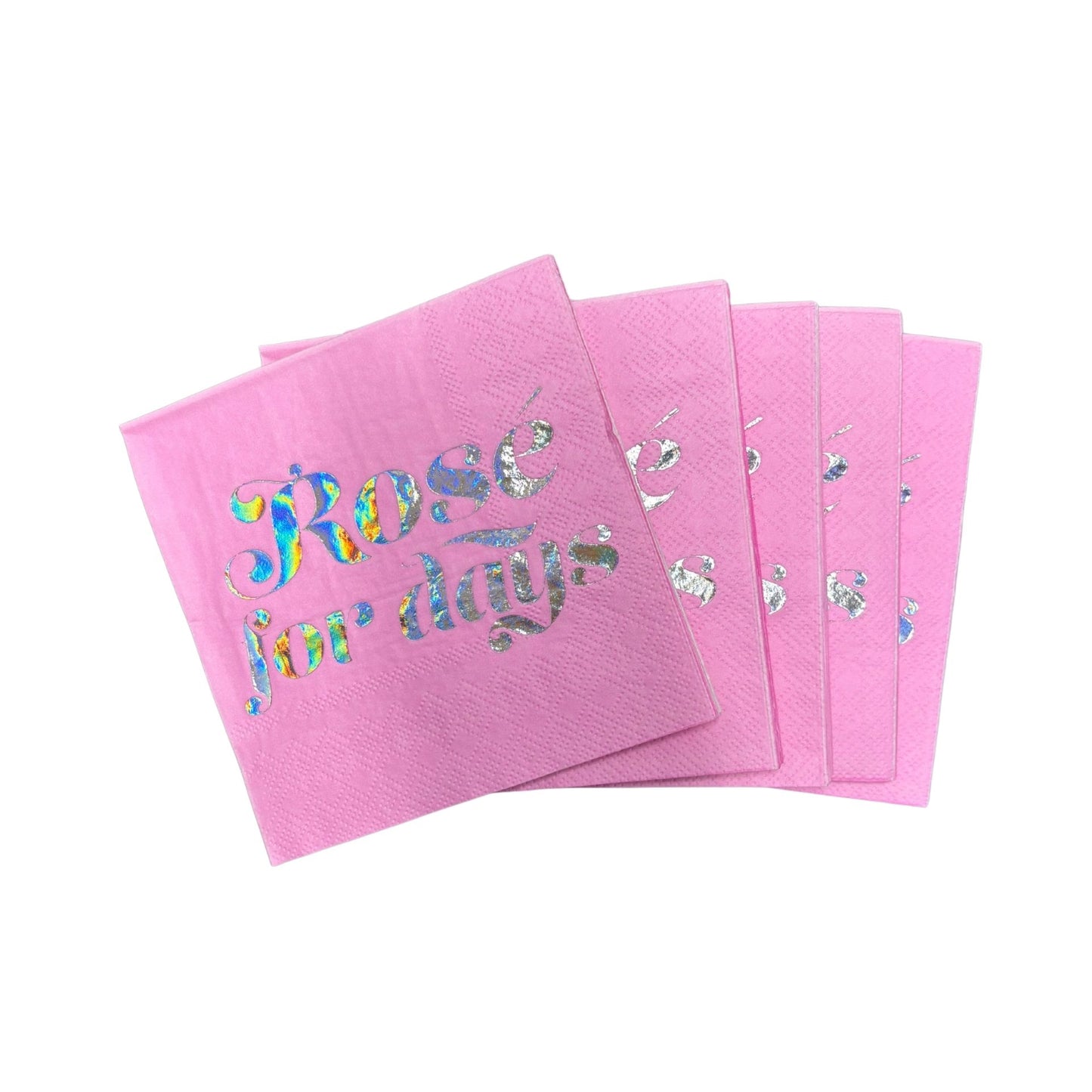 Rose For Days Foil Party/Beverage/Cocktail Napkins | 9.75" square