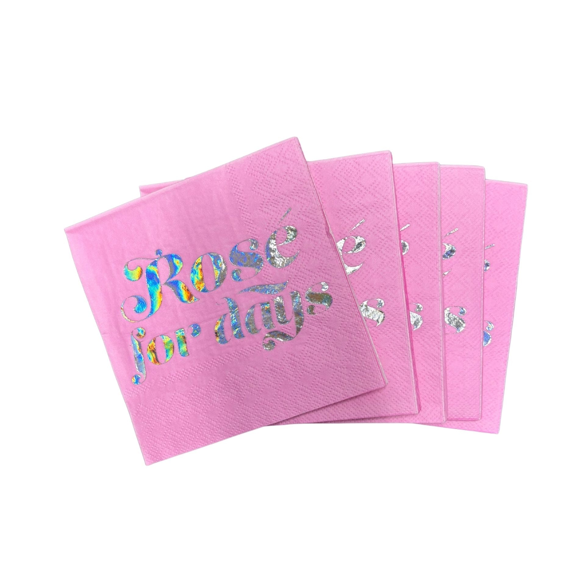 Rose For Days Foil Party/Beverage/Cocktail Napkins | 9.75" square