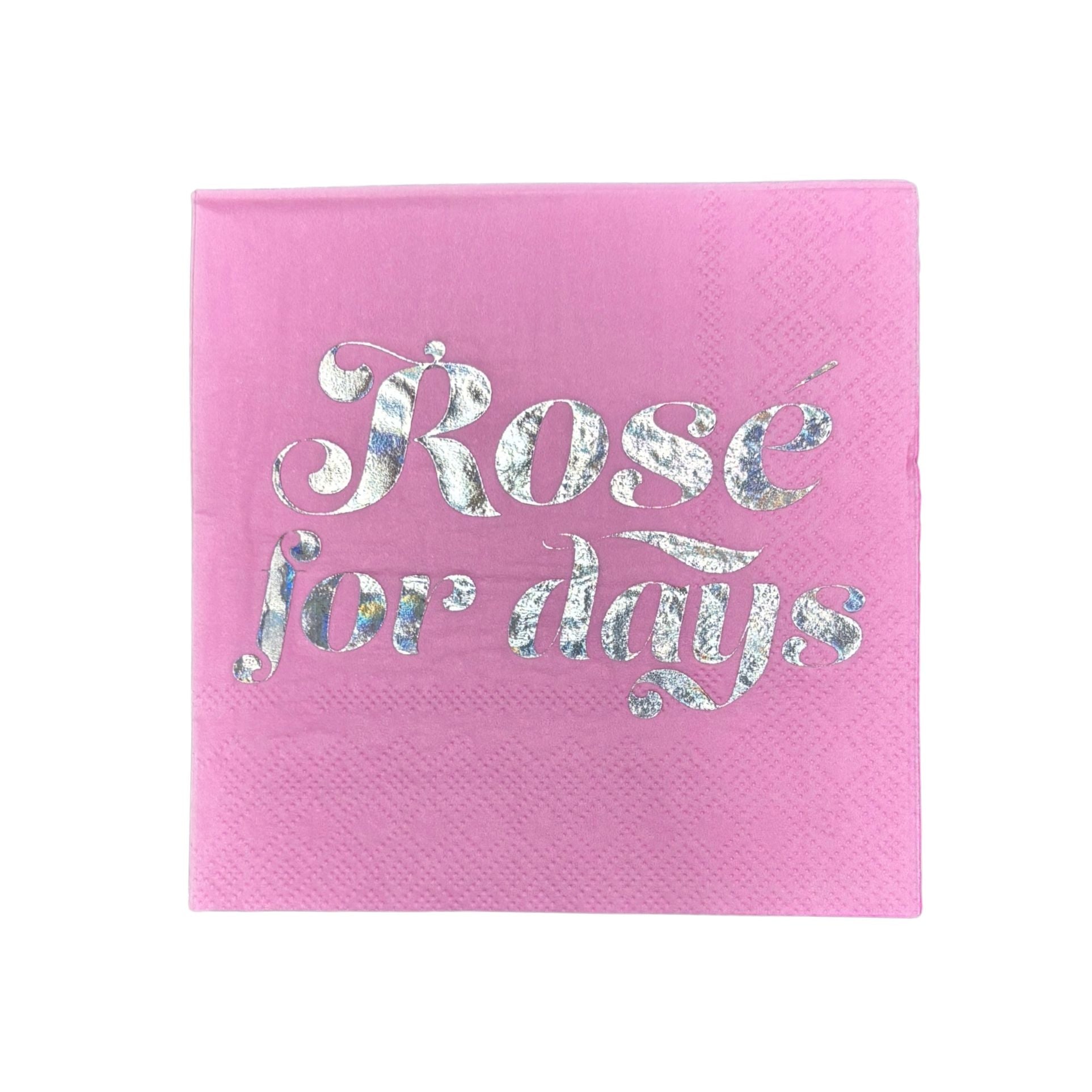 Rose For Days Foil Party/Beverage/Cocktail Napkins | 9.75" square