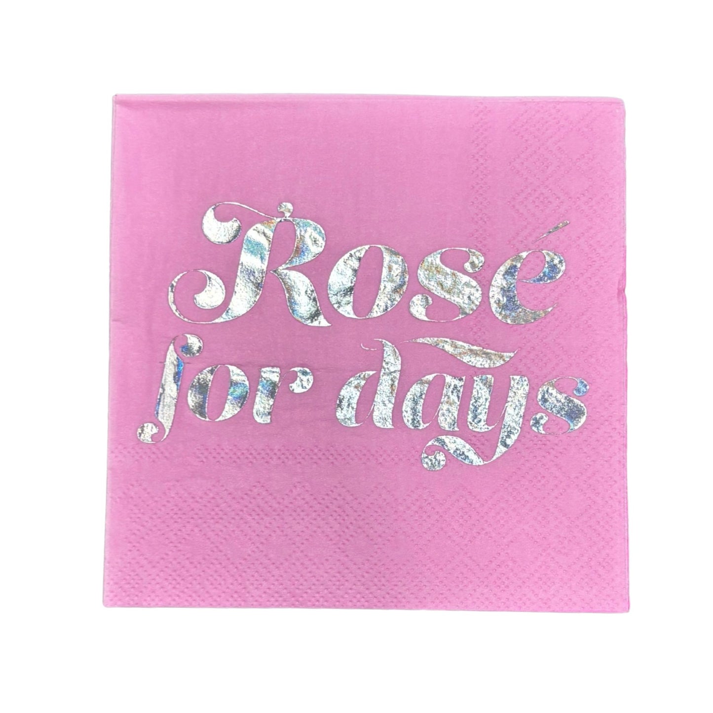 Rose For Days Foil Party/Beverage/Cocktail Napkins | 9.75" square