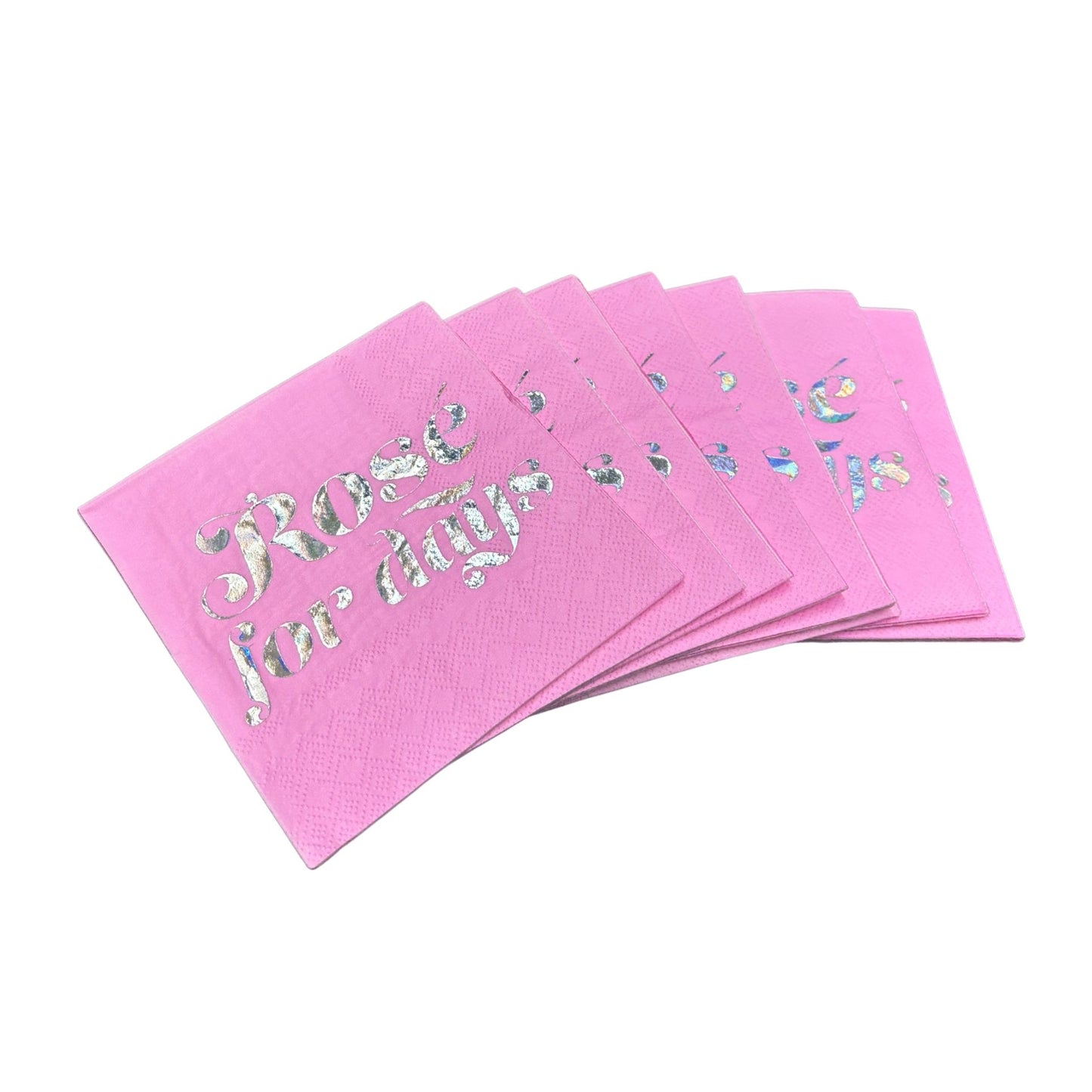 Rose For Days Foil Party/Beverage/Cocktail Napkins | 9.75" square