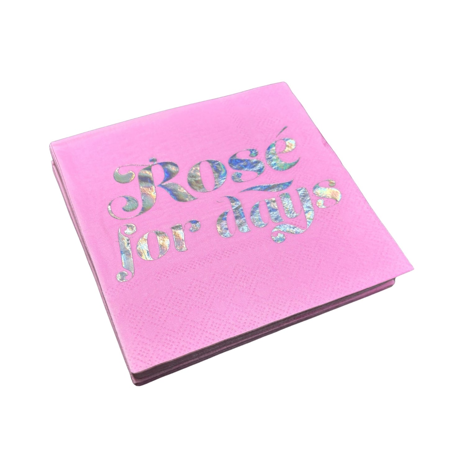 Rose For Days Foil Party/Beverage/Cocktail Napkins | 9.75" square