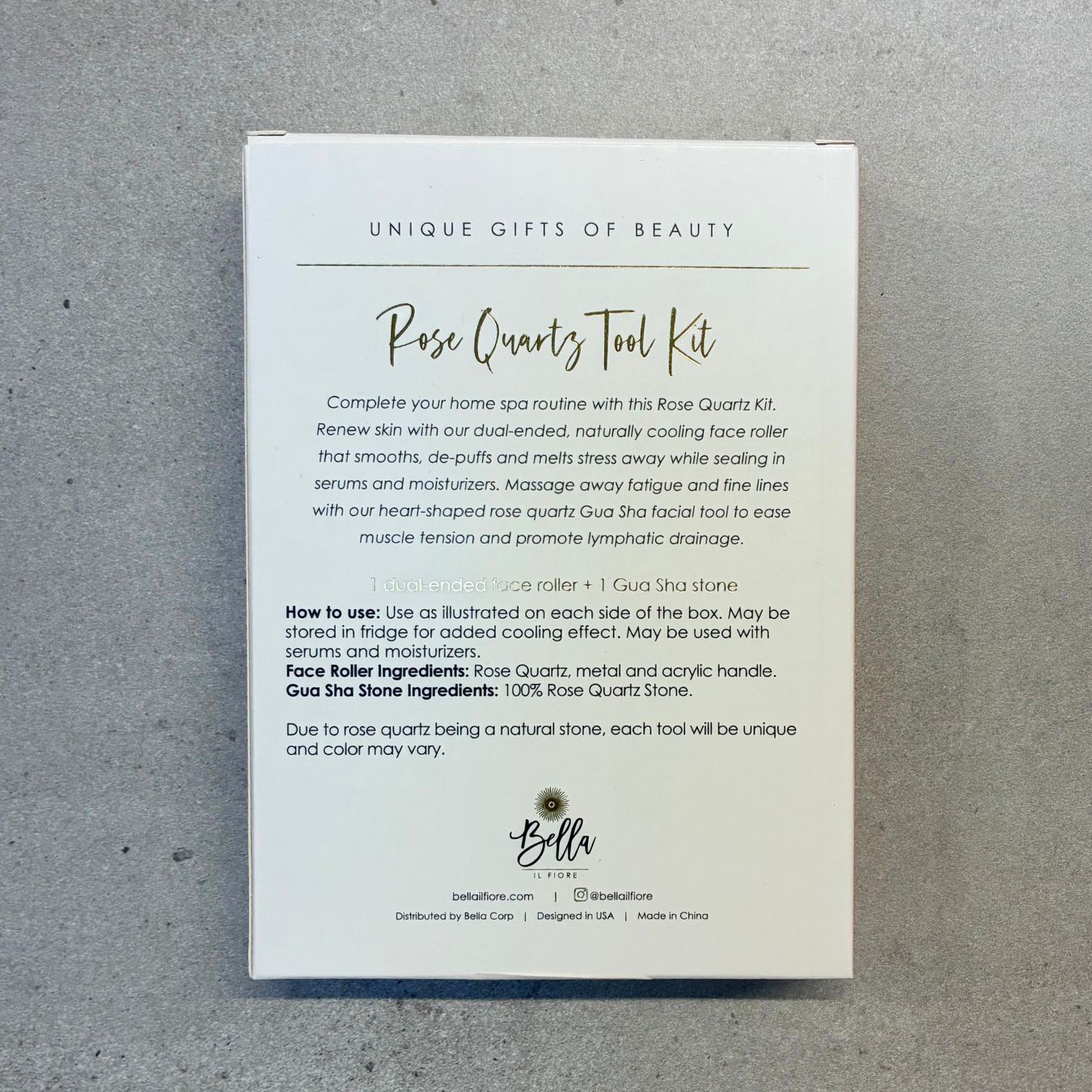 Rose Quartz Roller and Gua Sha Stone Tool Kit in Gift Box