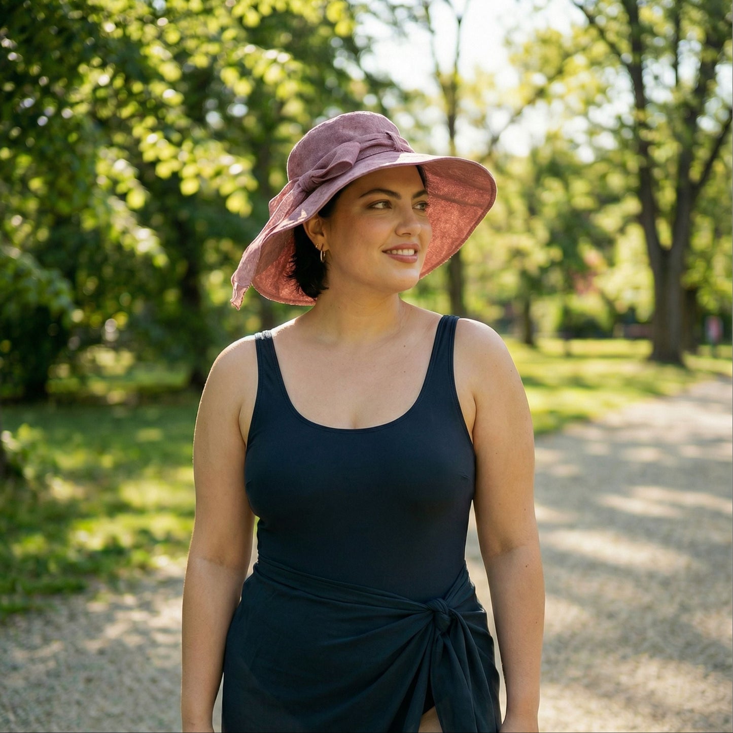 Rose Spring Straw Hat with Bow | Women’s Sun Hat 4” Brim