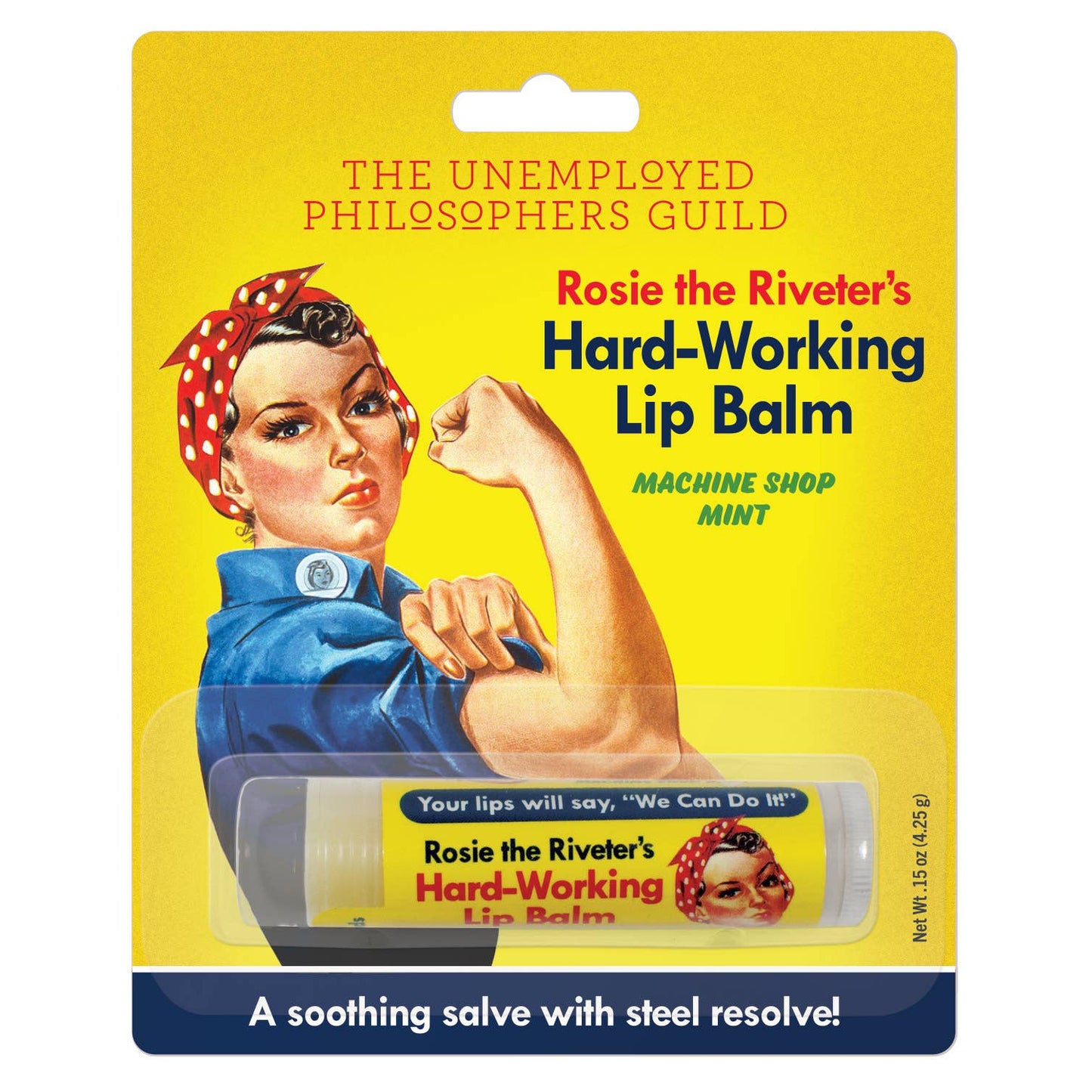 Rosie The Riveter's Hard Working Lip Balm in Peppermint Flavor | Lip Gloss Moisturizer | 15oz