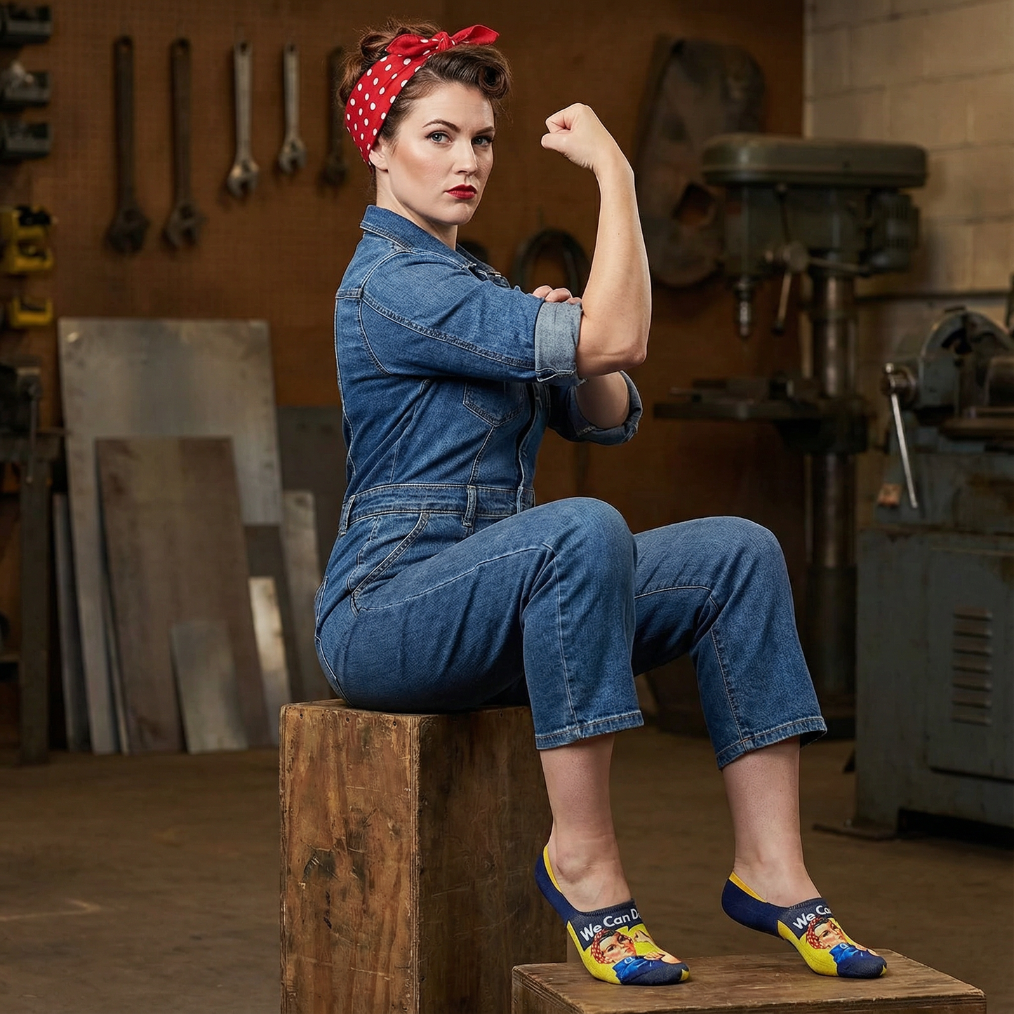 Rosie the Riveter Women’s No-Show Socks | Invisible Low-Cut Socks