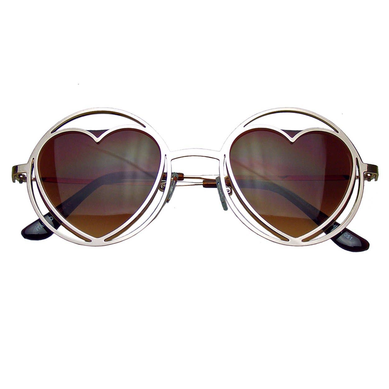 Round Metal Heart Shape Hippie Sunglasses | Circle Sunnies