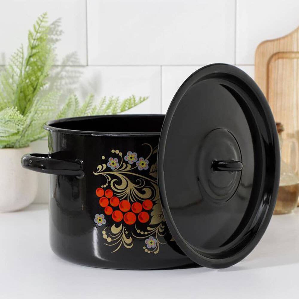 Rowanberry Enamelware Cooking Pot | Enameled Steel Casserole Cookware
