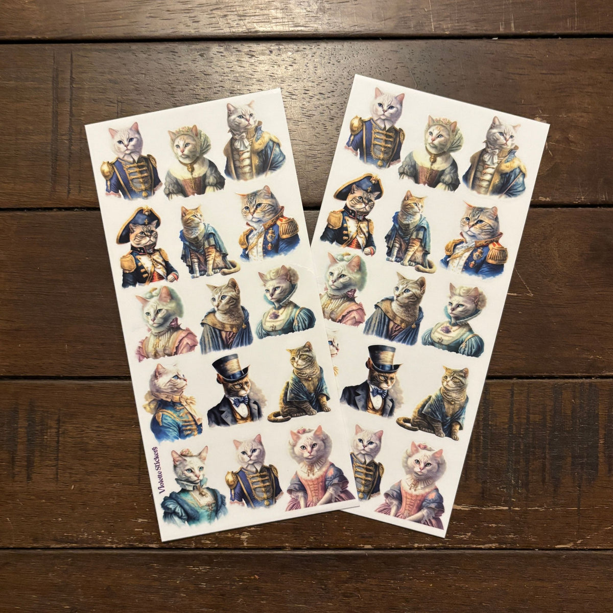 Royal Cats Clear Stickers | 4" x 8" | 2 Sheets-Violette Stickers-The Bullish Store
