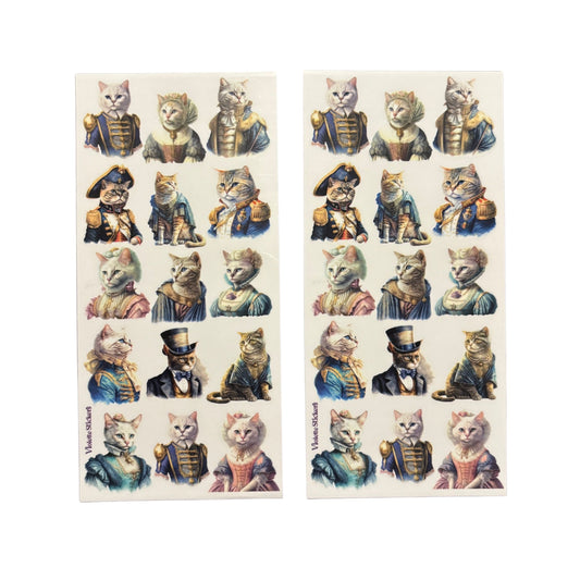 Royal Cats Clear Stickers | 4" x 8" | 2 Sheets-Violette Stickers-The Bullish Store