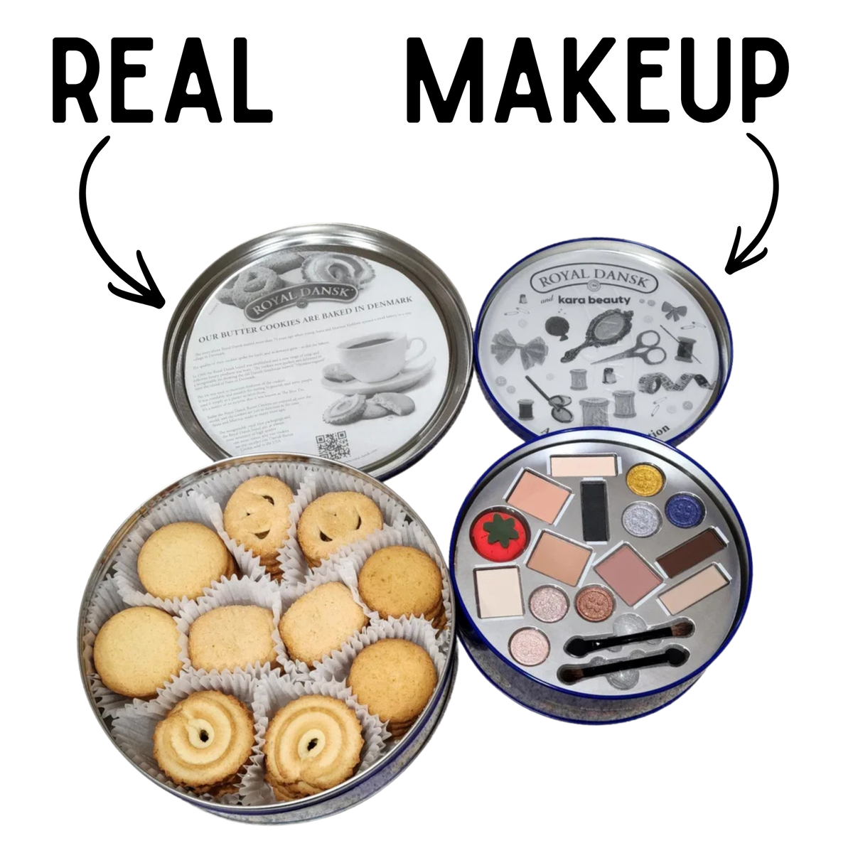 Royal Dansk® Cookie Tin Creative Beauty Palette | Christmas Gift Makeup Kit | Butter Cookie Scented-Kara Beauty-The Bullish Store