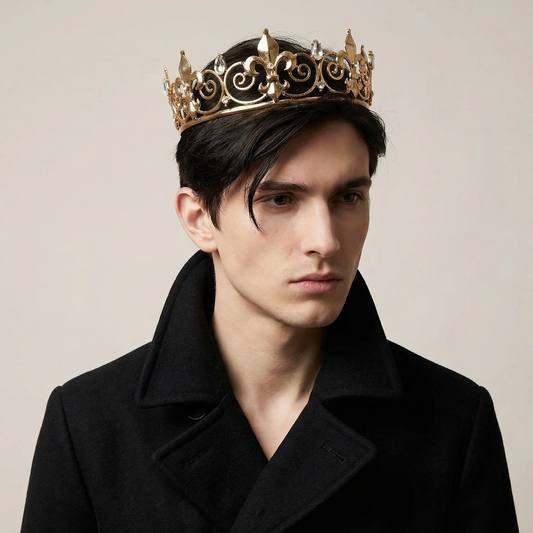 Royalty is Earned Unisex Circular Crown in Gold or Silver | Royalty Crown or Photo Prop Hair Accessory