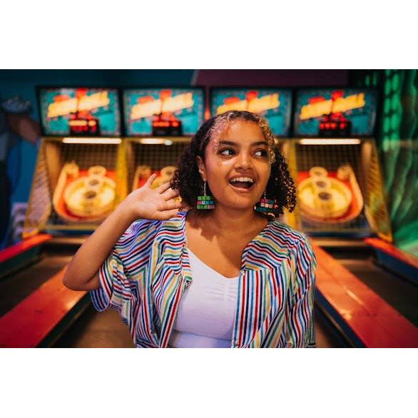 Rubik's Cube Dangle Earrings in Pastel Colors | Playable Miniature Earrings