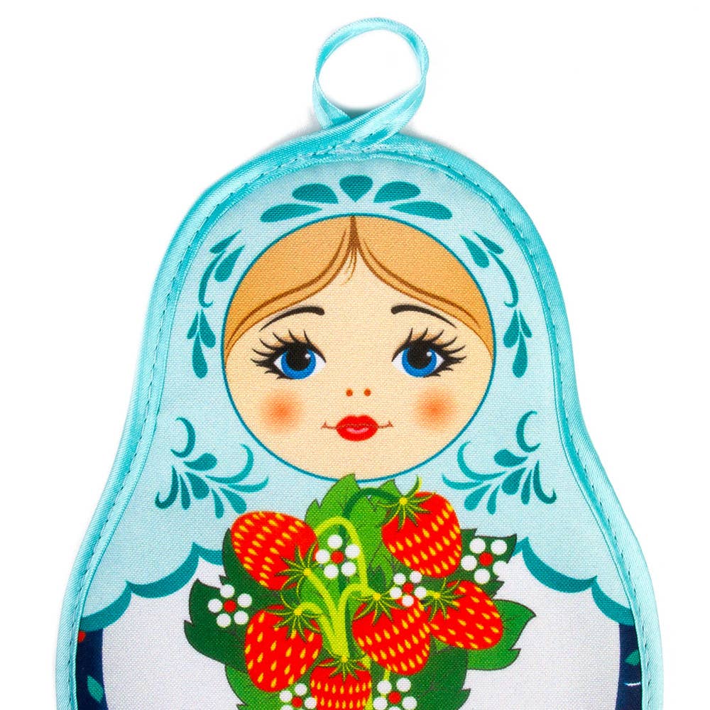 Russian Nesting Doll "Strawberry" Tea Cozy Hot Pad | Kitchen Tea Cozy Accessories | 9'' x 5''