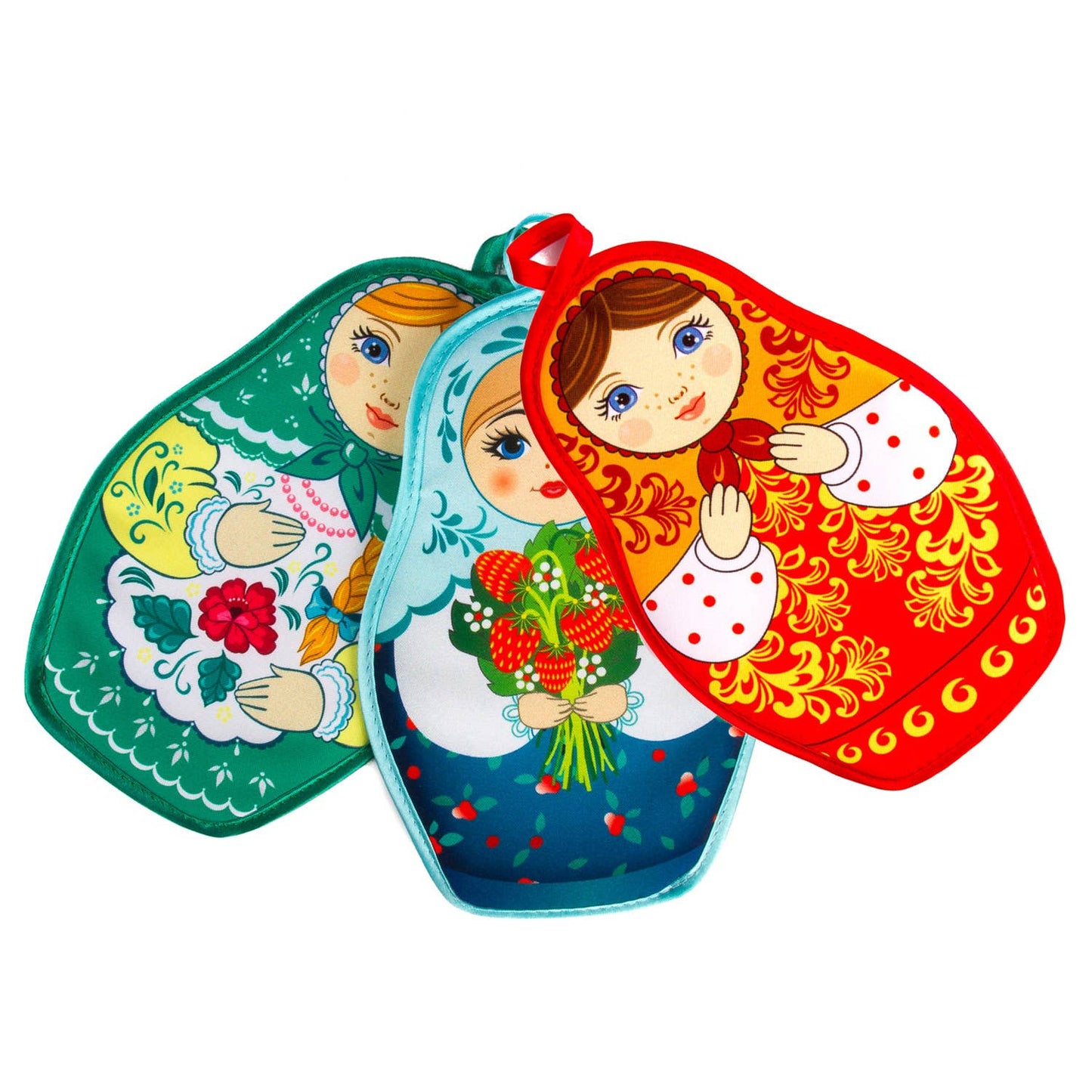 Russian Nesting Doll "Strawberry" Tea Cozy Hot Pad | Kitchen Tea Cozy Accessories | 9'' x 5''