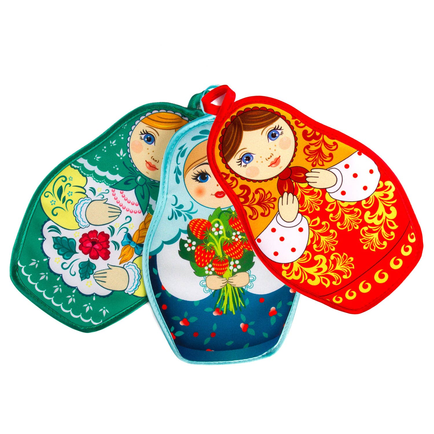 Russian Nesting Doll "Strawberry" Tea Cozy Hot Pad | Kitchen Tea Cozy Accessories | 9'' x 5''