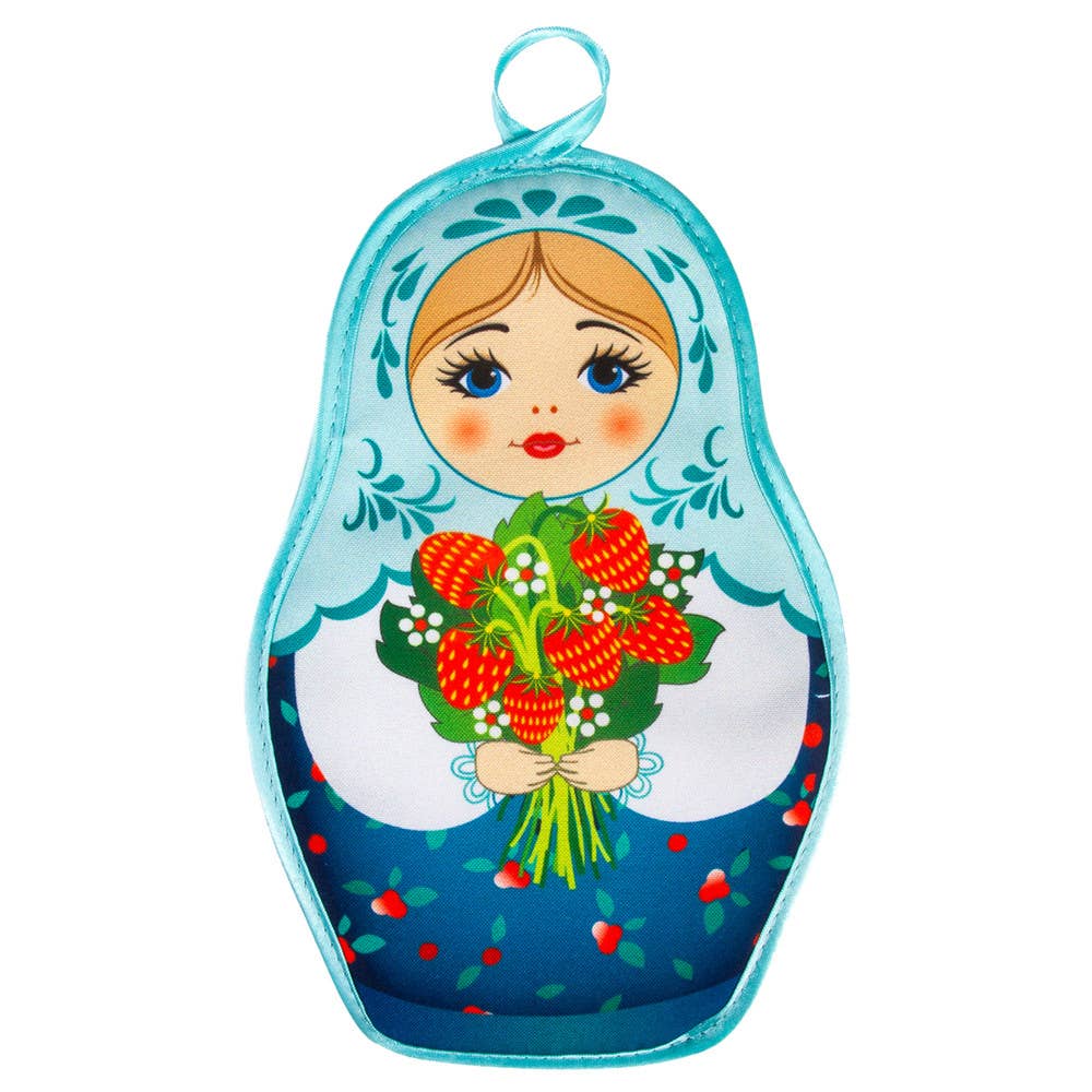 Russian Nesting Doll "Strawberry" Tea Cozy Hot Pad | Kitchen Tea Cozy Accessories | 9'' x 5''