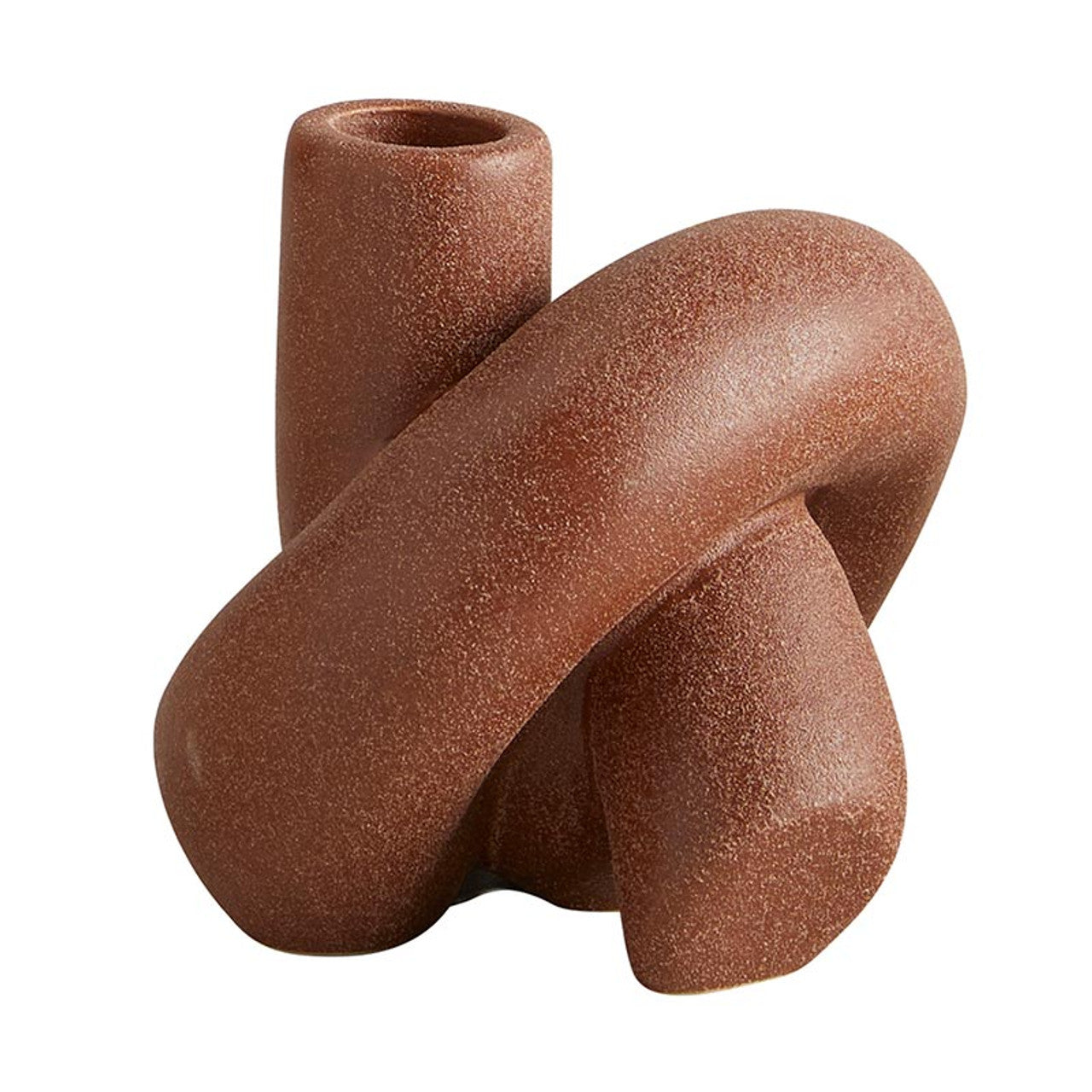 Rust Knot Candleholder | Ceramic Candlestick Candle Holder