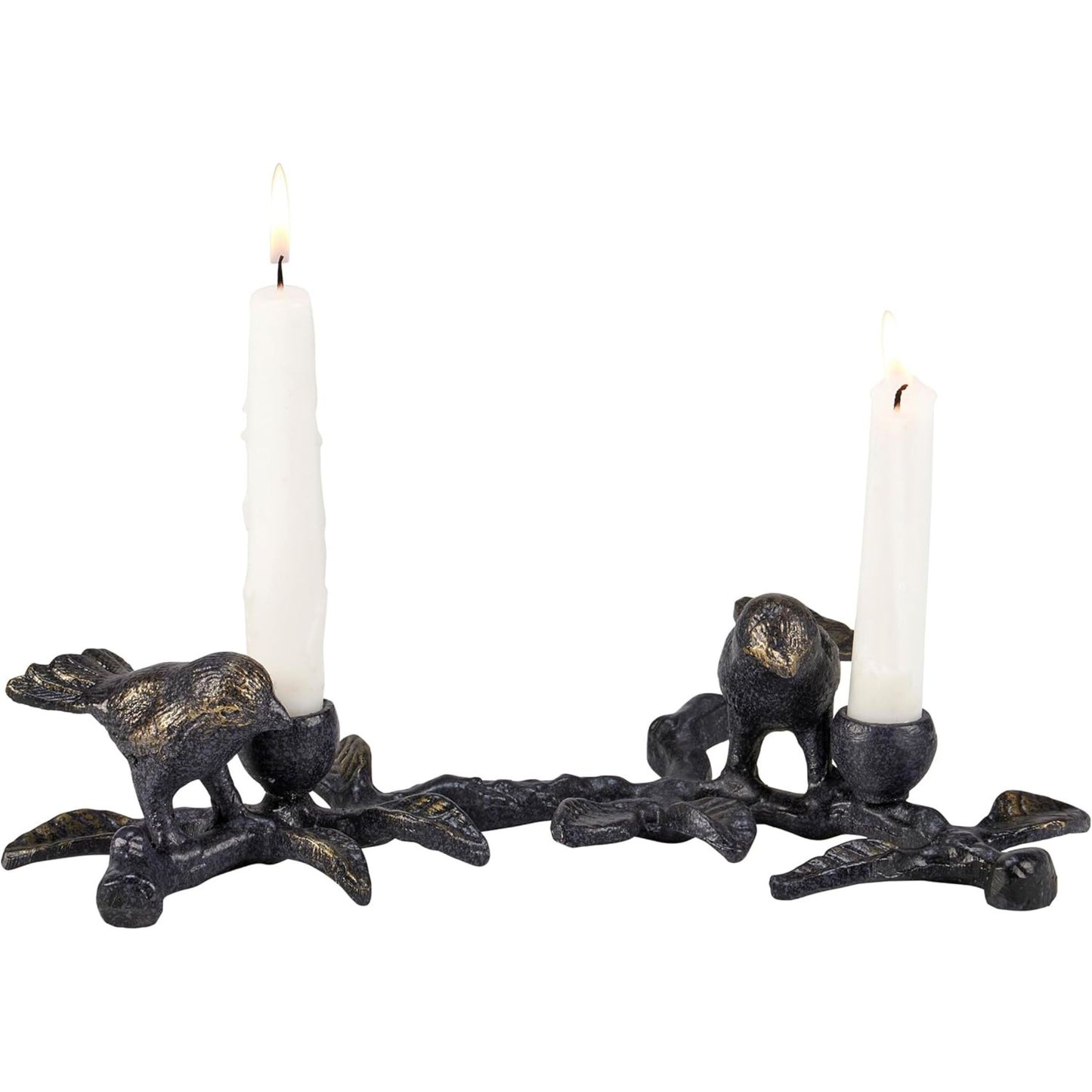 Decorative candle holders with bird designs