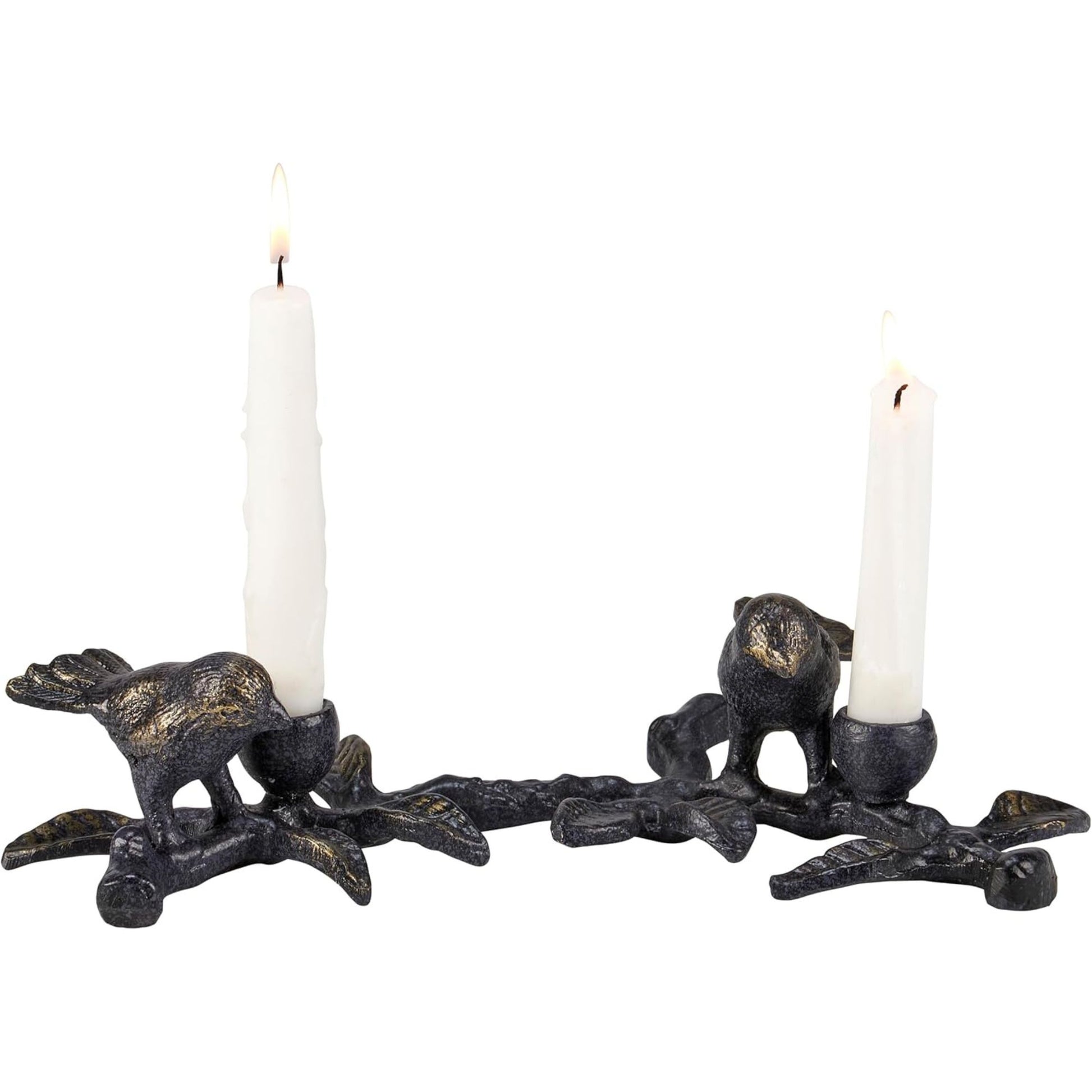 Decorative candle holders with bird designs