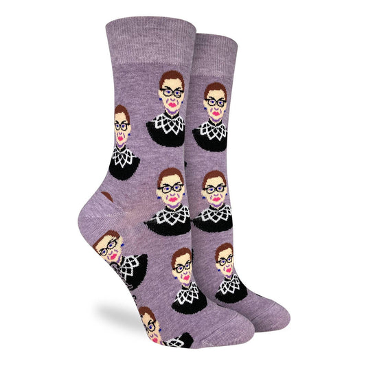 Ruth Bader Ginsburg Purple Women’s Crew Socks | Empowering Female Socks