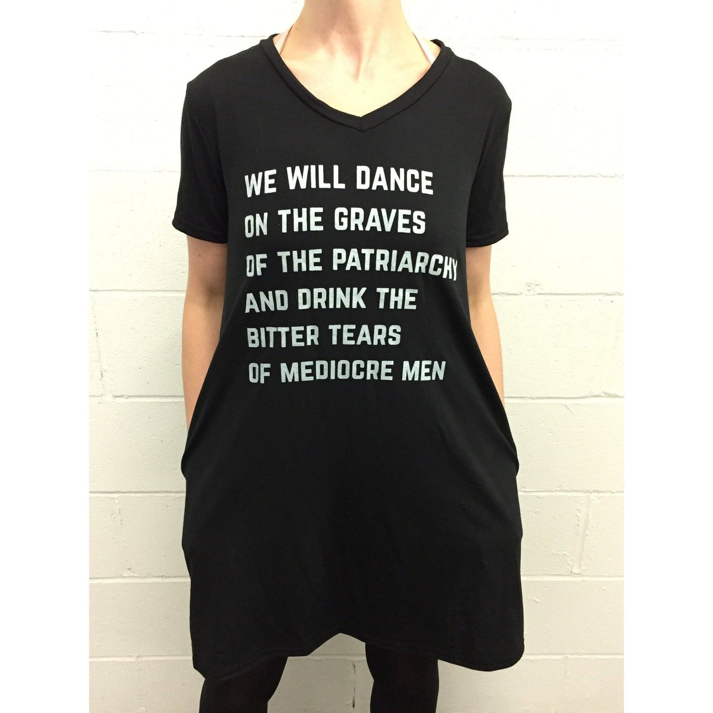 [SIZES S REMAINING] We Will Dance on the Graves of the Patriarchy V-Neck Pocket Dress or Tunic