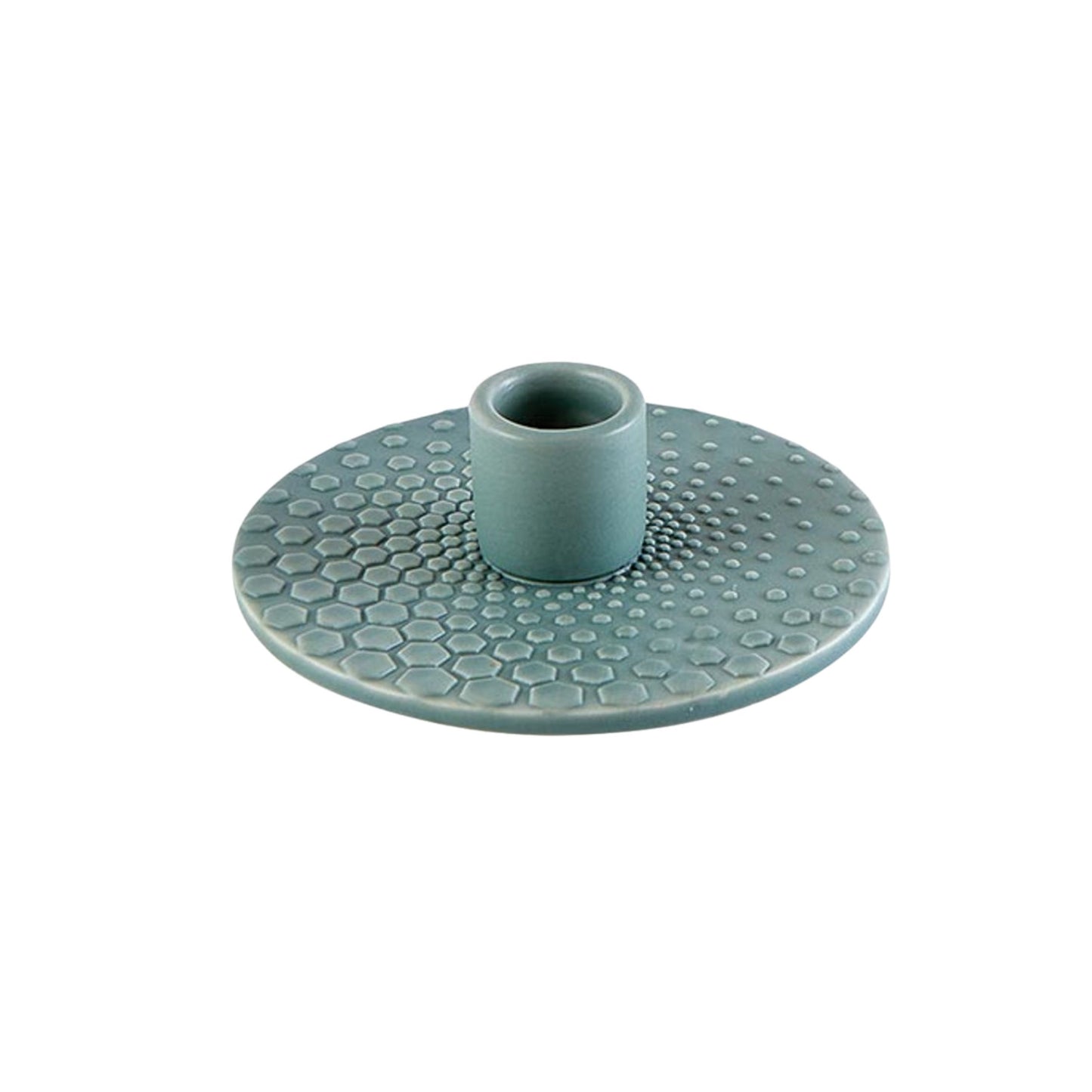 Sage Green Ceramic Candleholder | Textured Abstract Taper Candle Holder | 4.5" x 1.5"