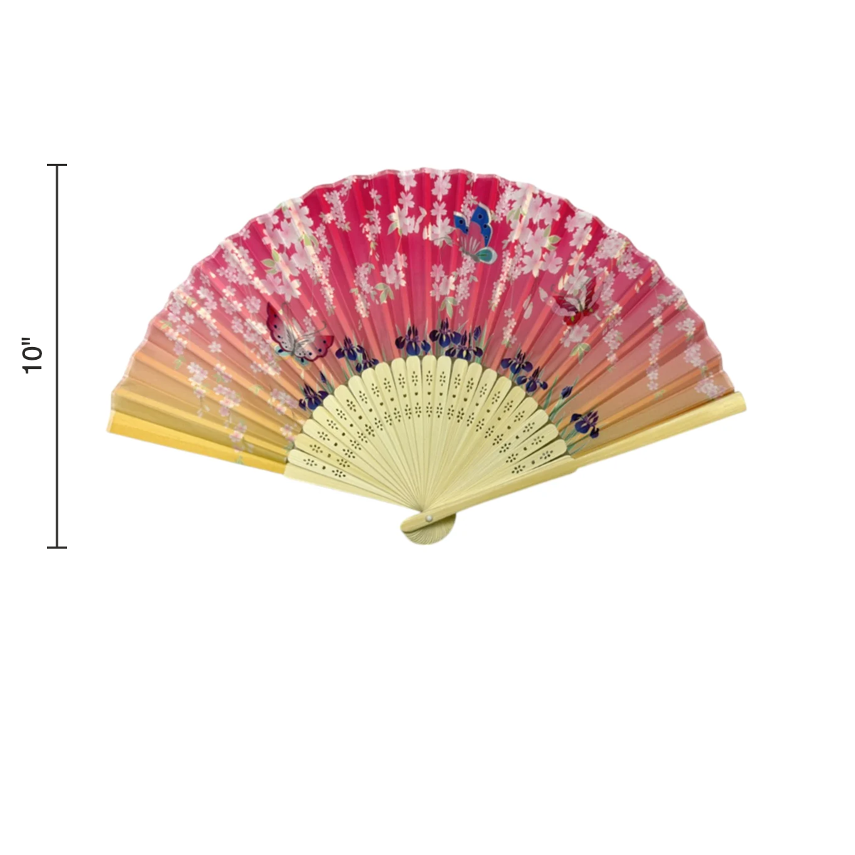 Size chart: folding fan 10 inches long