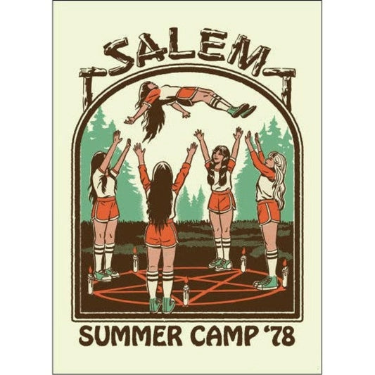 Salem Summer Camp '78 Rectangular Fridge Magnet | '80s Children's Book Style Satirical Art by Steven Rhodes | 2.5" X 3.5"-Ephemera-The Bullish Store