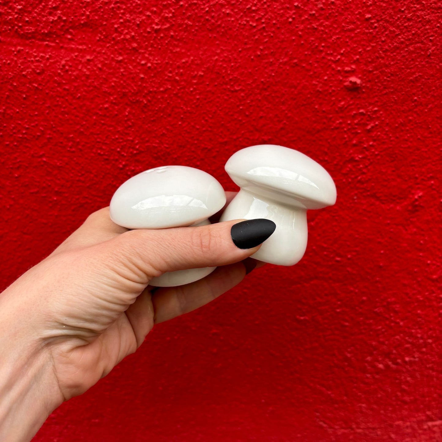 Salt And Pepper Mushroom Shakers Set | Cottagecore | Minimalist White