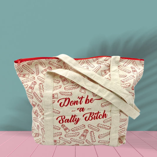 Salty Bitch Tote | Shoulder Carry All bag |15.25" x 18"