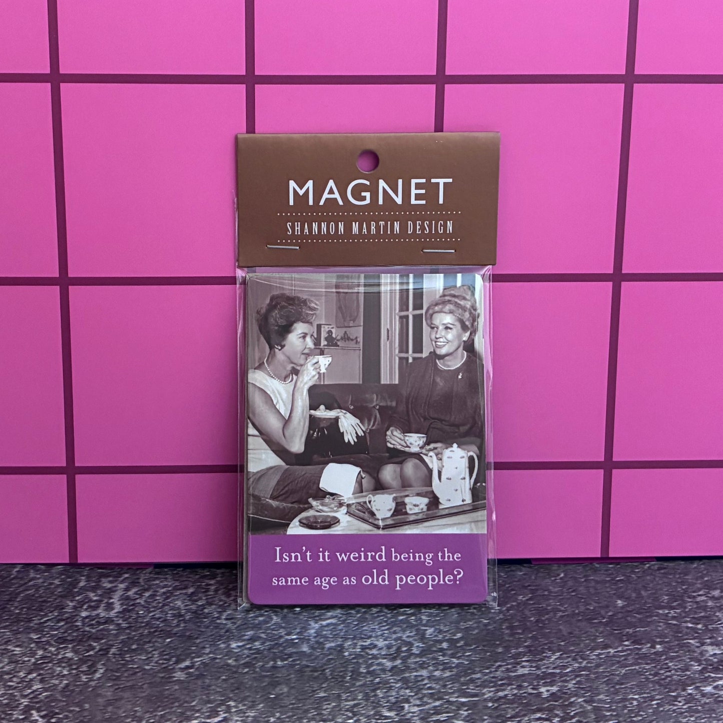 Same Age Magnet in Purple | Funny Retro Magnet for Fridge or Gift