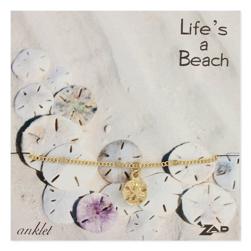 Sand Dollar Charm & Chain Anklet | Ankle Chain Beach Themed Fashion Jewelry