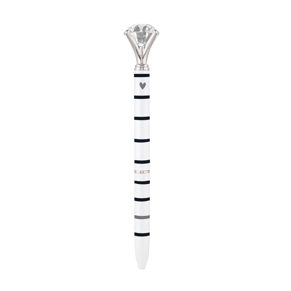 Black and White Stripes Gem Pen